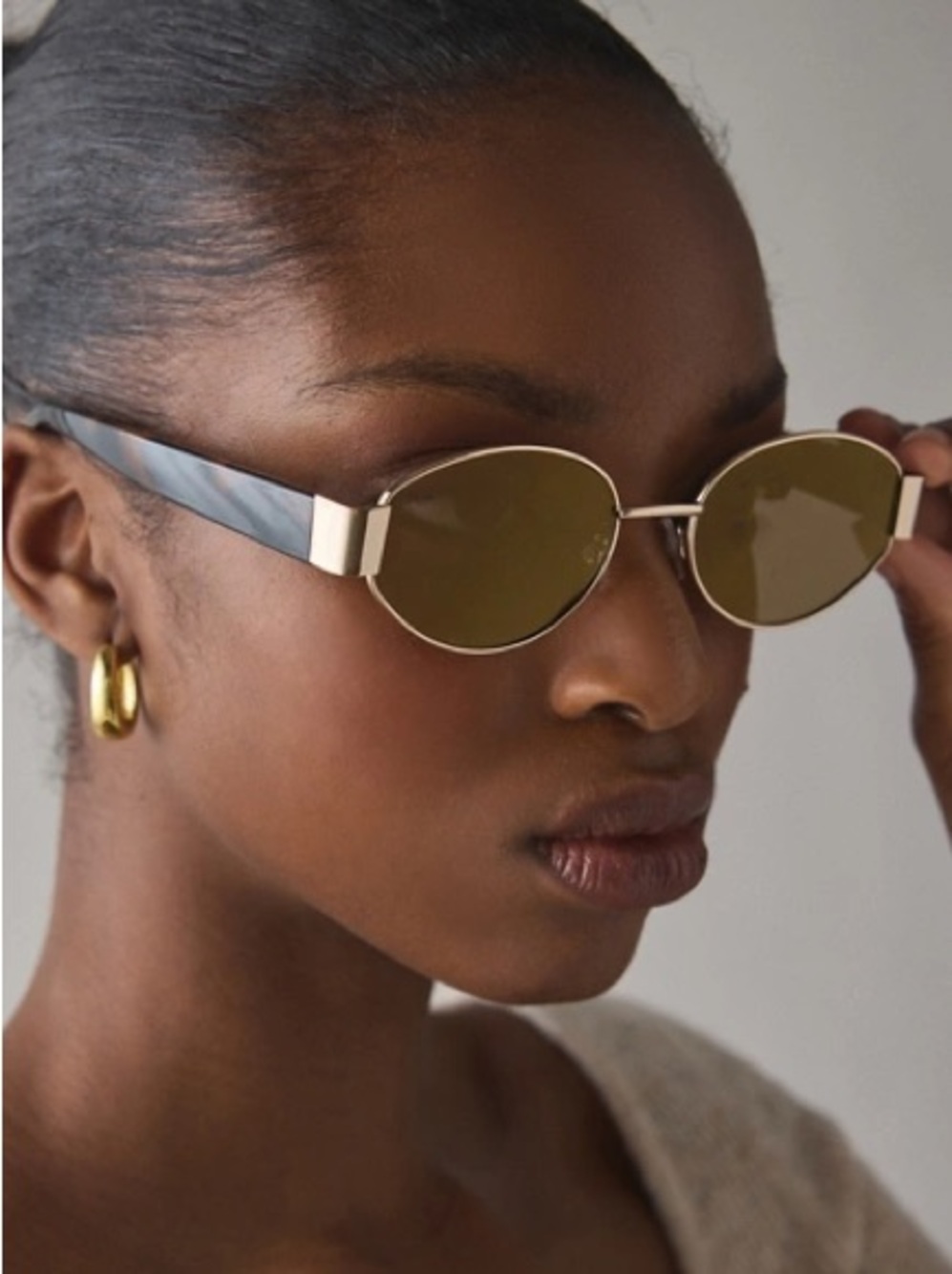 Urban Outfitters Gold Frame with Olive Lenses Women's Sunglasses